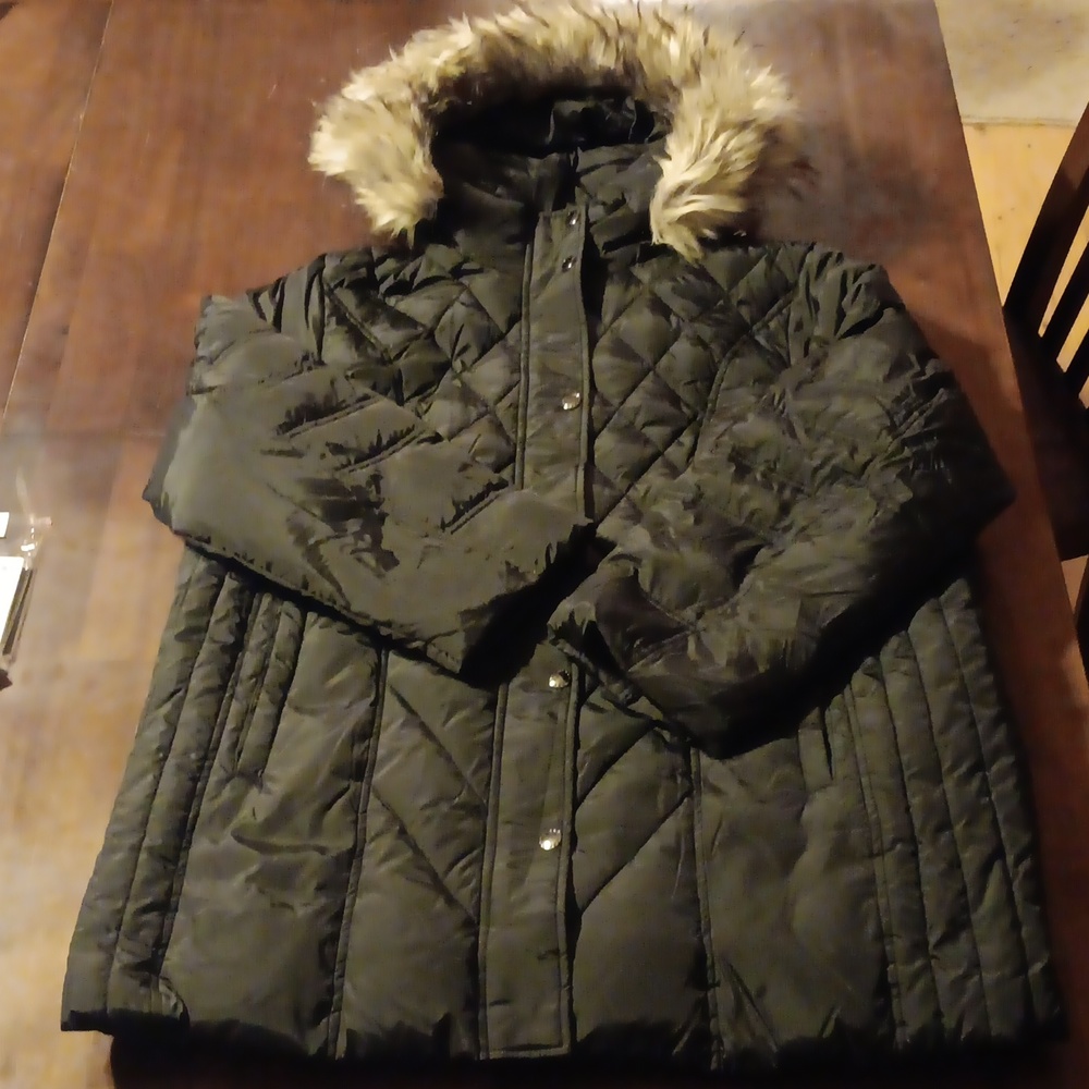 Women's Tower by London Fog Faux Fur Down fill Puffer coat Plus 2X